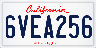 CA license plate 6VEA256