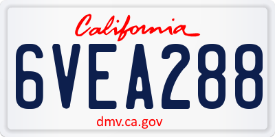 CA license plate 6VEA288