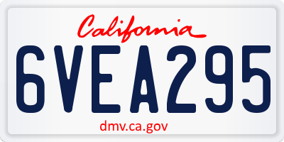 CA license plate 6VEA295