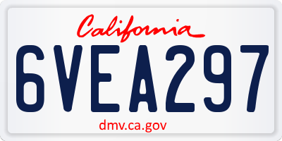 CA license plate 6VEA297