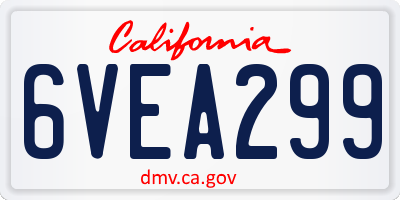 CA license plate 6VEA299