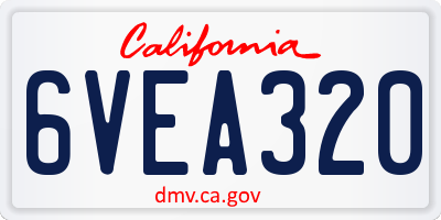 CA license plate 6VEA320