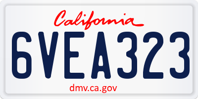 CA license plate 6VEA323