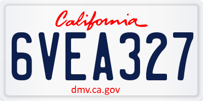 CA license plate 6VEA327