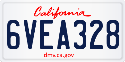CA license plate 6VEA328
