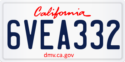 CA license plate 6VEA332