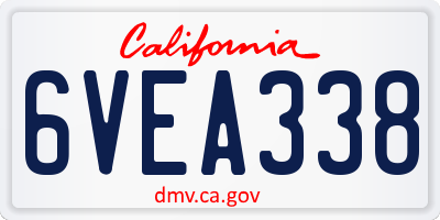 CA license plate 6VEA338