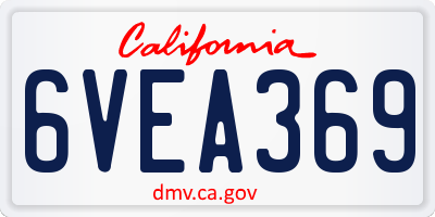 CA license plate 6VEA369