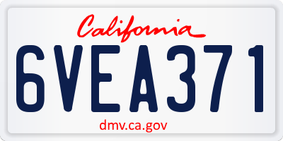 CA license plate 6VEA371