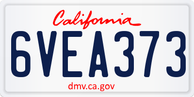 CA license plate 6VEA373