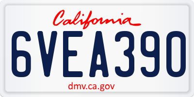 CA license plate 6VEA390