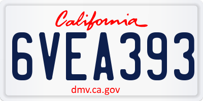 CA license plate 6VEA393
