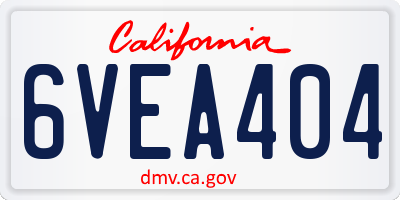 CA license plate 6VEA404