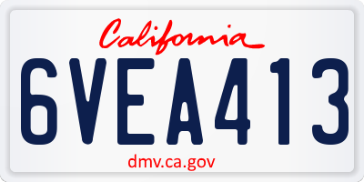 CA license plate 6VEA413