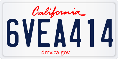 CA license plate 6VEA414
