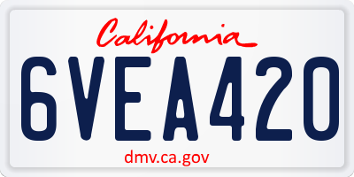 CA license plate 6VEA420