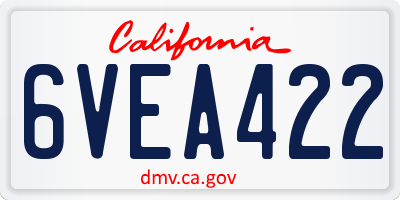 CA license plate 6VEA422