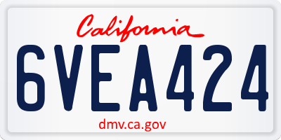 CA license plate 6VEA424