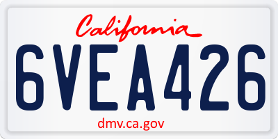 CA license plate 6VEA426