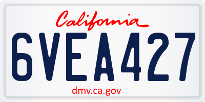 CA license plate 6VEA427
