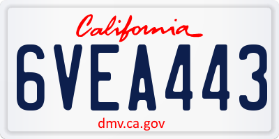 CA license plate 6VEA443
