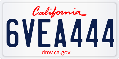 CA license plate 6VEA444