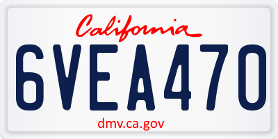 CA license plate 6VEA470