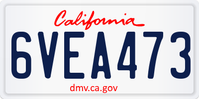 CA license plate 6VEA473