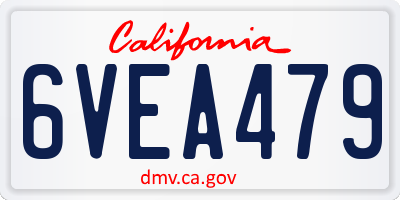 CA license plate 6VEA479
