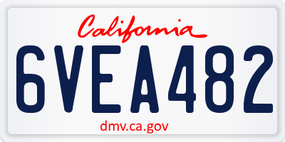 CA license plate 6VEA482