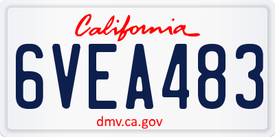 CA license plate 6VEA483