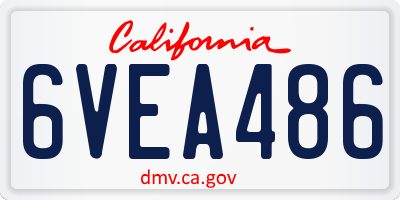 CA license plate 6VEA486