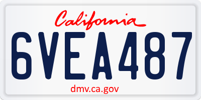 CA license plate 6VEA487