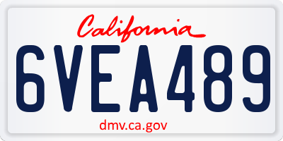 CA license plate 6VEA489
