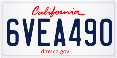 CA license plate 6VEA490