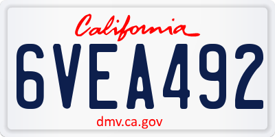 CA license plate 6VEA492
