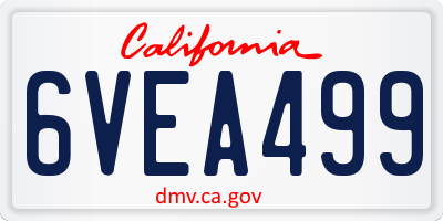 CA license plate 6VEA499