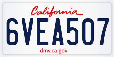 CA license plate 6VEA507