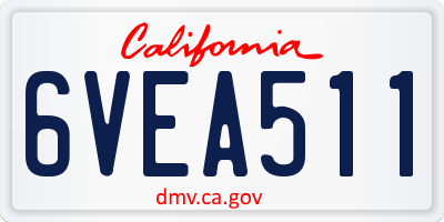 CA license plate 6VEA511