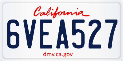 CA license plate 6VEA527