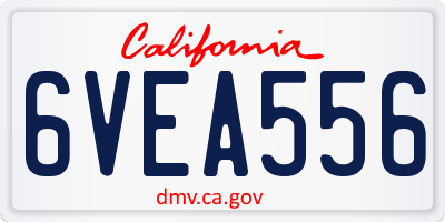 CA license plate 6VEA556