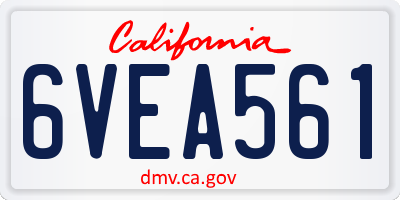 CA license plate 6VEA561