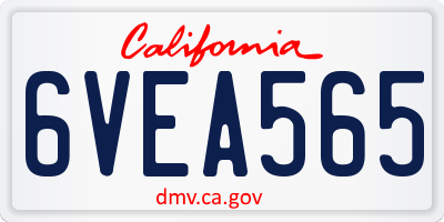 CA license plate 6VEA565