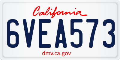 CA license plate 6VEA573