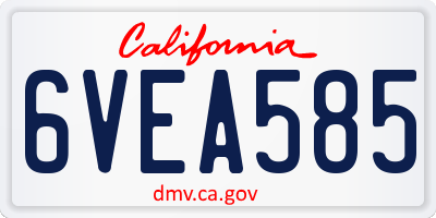 CA license plate 6VEA585