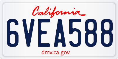 CA license plate 6VEA588