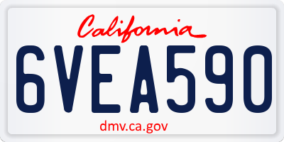 CA license plate 6VEA590