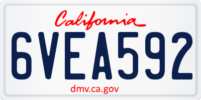 CA license plate 6VEA592