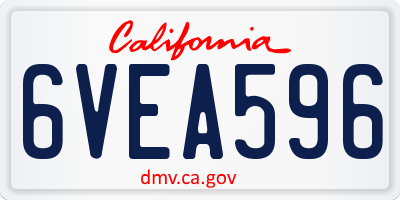 CA license plate 6VEA596