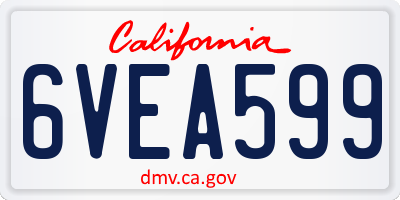 CA license plate 6VEA599